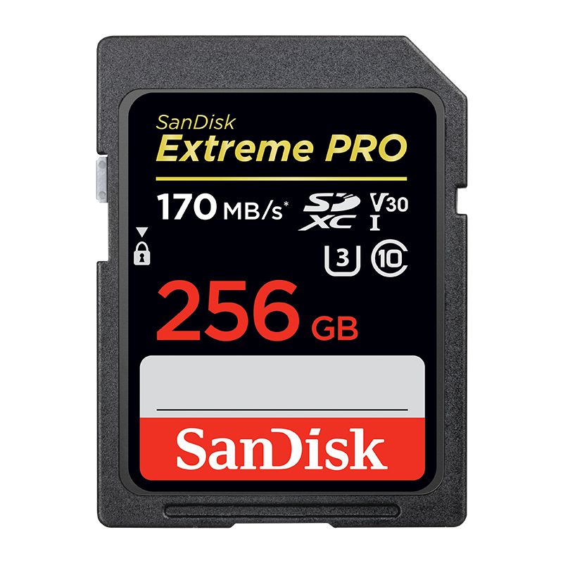 闪迪 256GB SD存储卡 U3 C10 V30 4K至尊超极速版数码相机内存卡 读速170MB/s 写速90MB/s