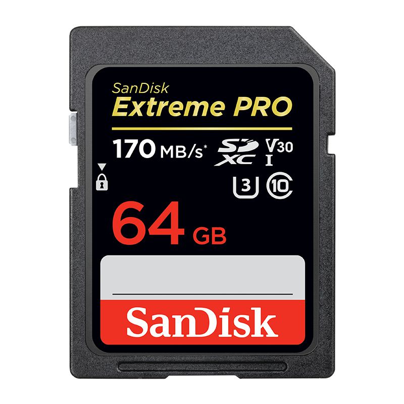 闪迪 64GB SD存储卡 U3 C10 V30 4K 至尊超极速版内存卡 读速170MB/s 写速90MB/s